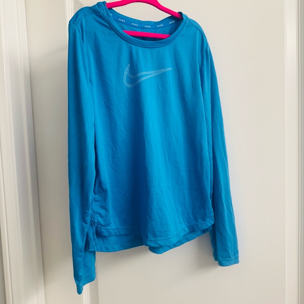 Nike Kids Dri-Fit Blue Long Sleeve Shirt- size S